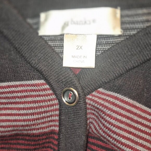 CJ BANKS Pretty Button-up striped sweater in size 2XL - Picture 15 of 15